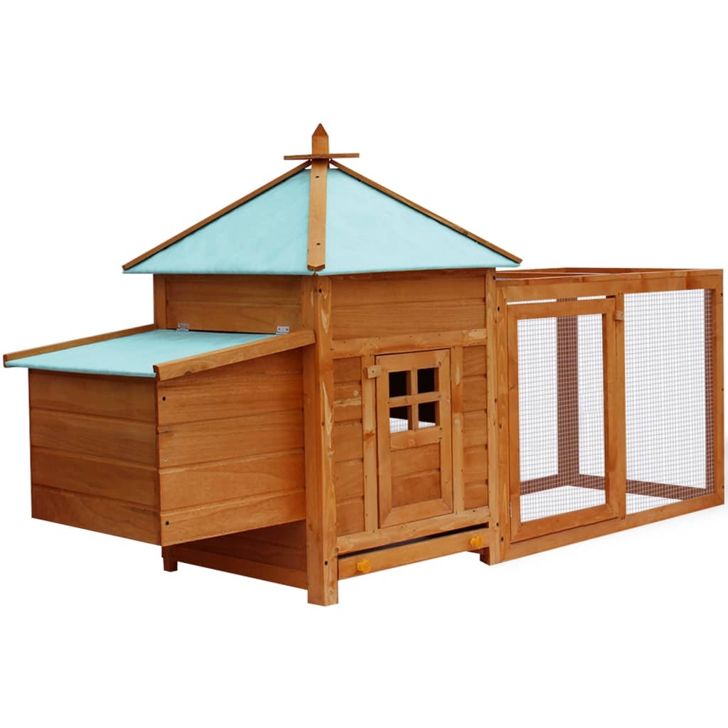 Outdoor Chicken Coop with run 74.8 x 74.8 x 40.2 in (W x L x H) Solid wood