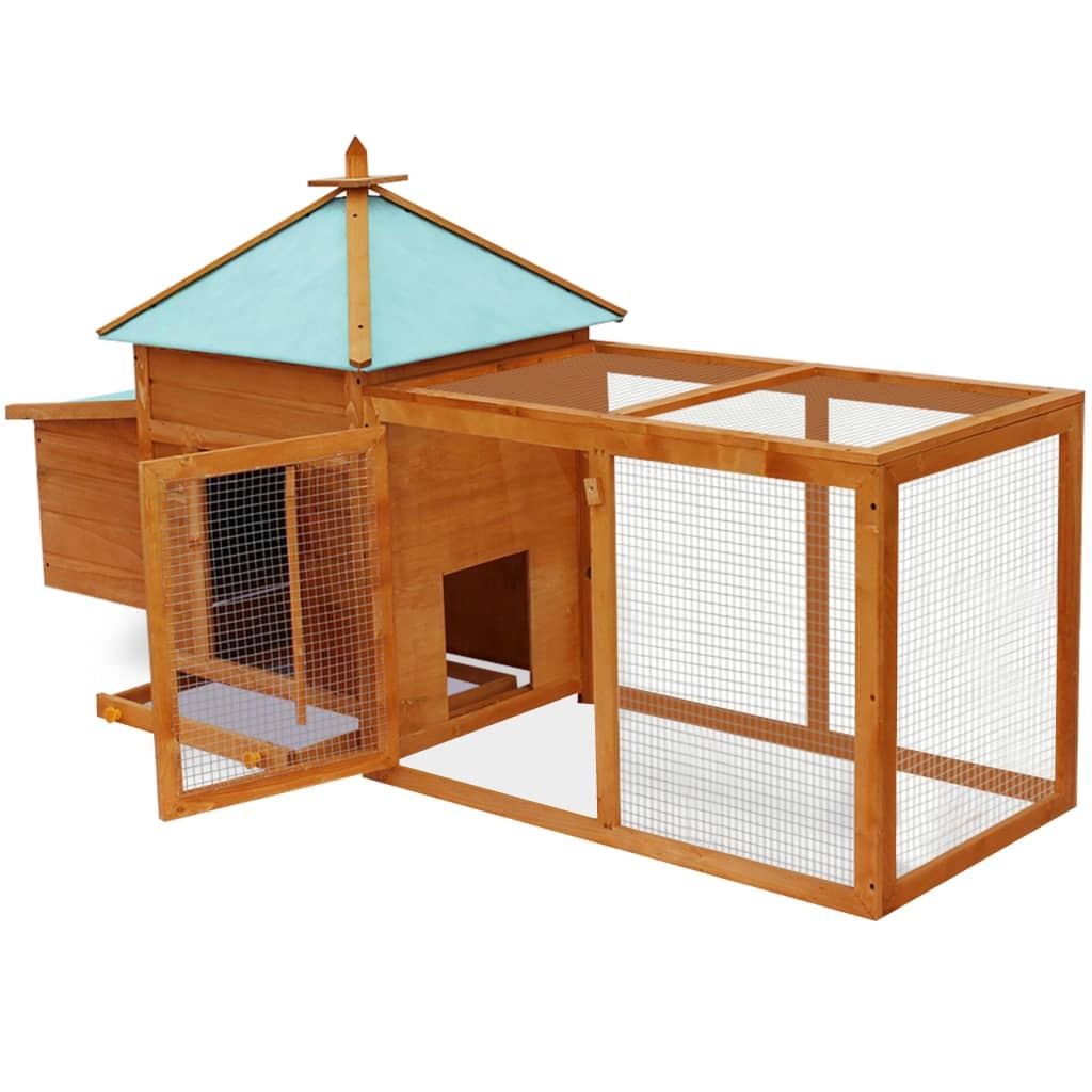 Outdoor Chicken Coop with run 74.8 x 74.8 x 40.2 in (W x L x H) Solid wood