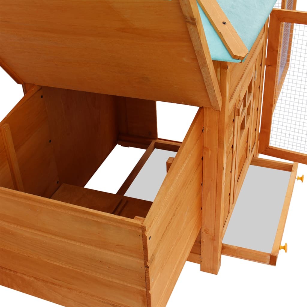 Outdoor Chicken Coop with run 74.8 x 74.8 x 40.2 in (W x L x H) Solid wood