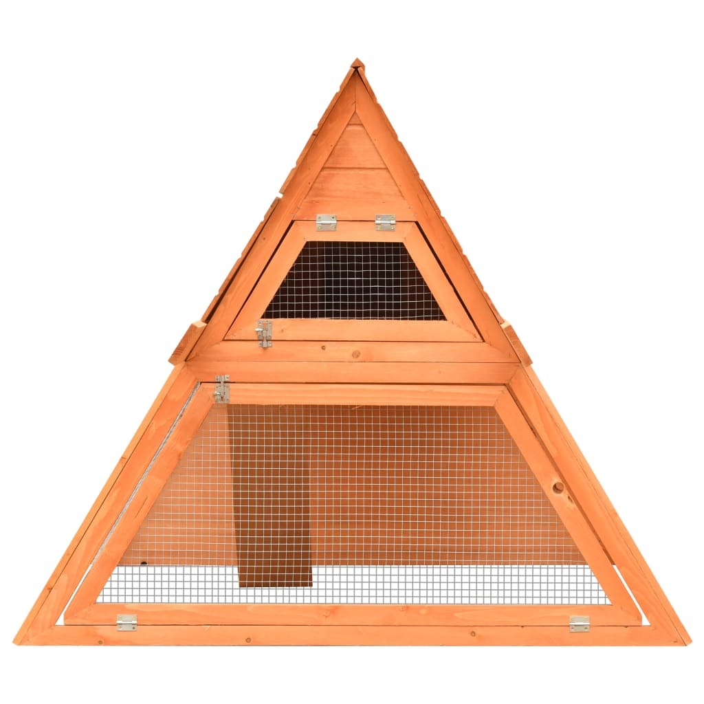 Rabbit Hutch Chicken Coop Solid Pine & Fir Wood 59.8"x50.4"x42.5"