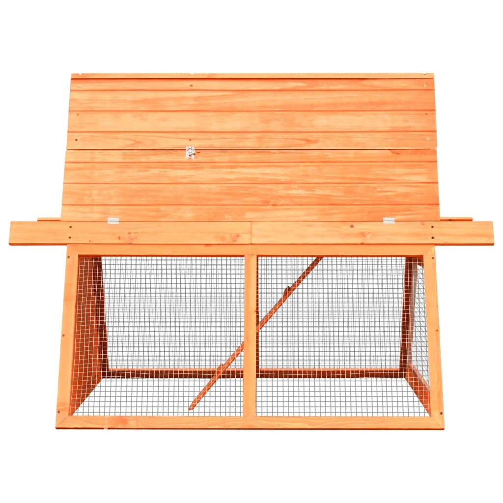 Rabbit Hutch Chicken Coop Solid Pine & Fir Wood 59.8"x50.4"x42.5"