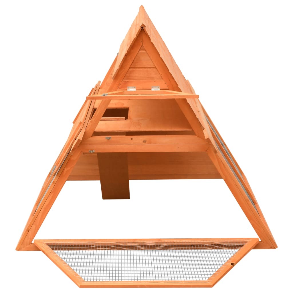 Rabbit Hutch Chicken Coop Solid Pine & Fir Wood 59.8"x50.4"x42.5"