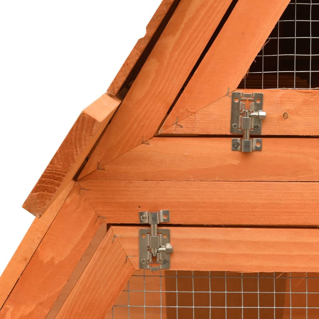 Rabbit Hutch Chicken Coop Solid Pine & Fir Wood 59.8"x50.4"x42.5"