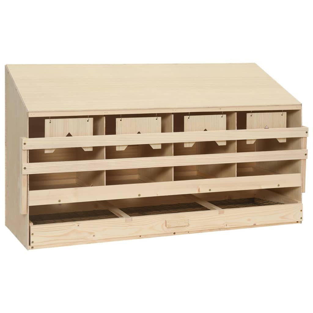 Chicken Laying Nest 4 Compartments 41.7"x15.7"x23.2" Solid Pine Wood