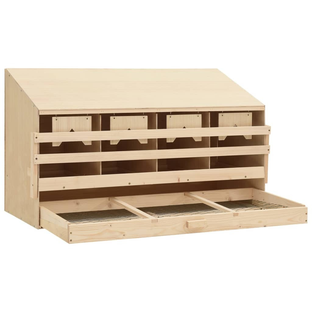 Chicken Laying Nest 4 Compartments 41.7"x15.7"x23.2" Solid Pine Wood