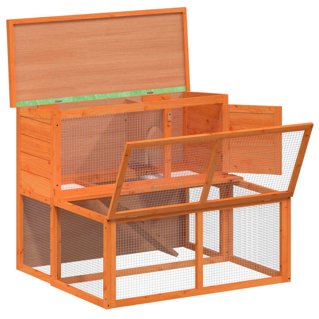 Rabbit Hutch Brown 40.2"x35.4"x33.3" Solid Wood Pine