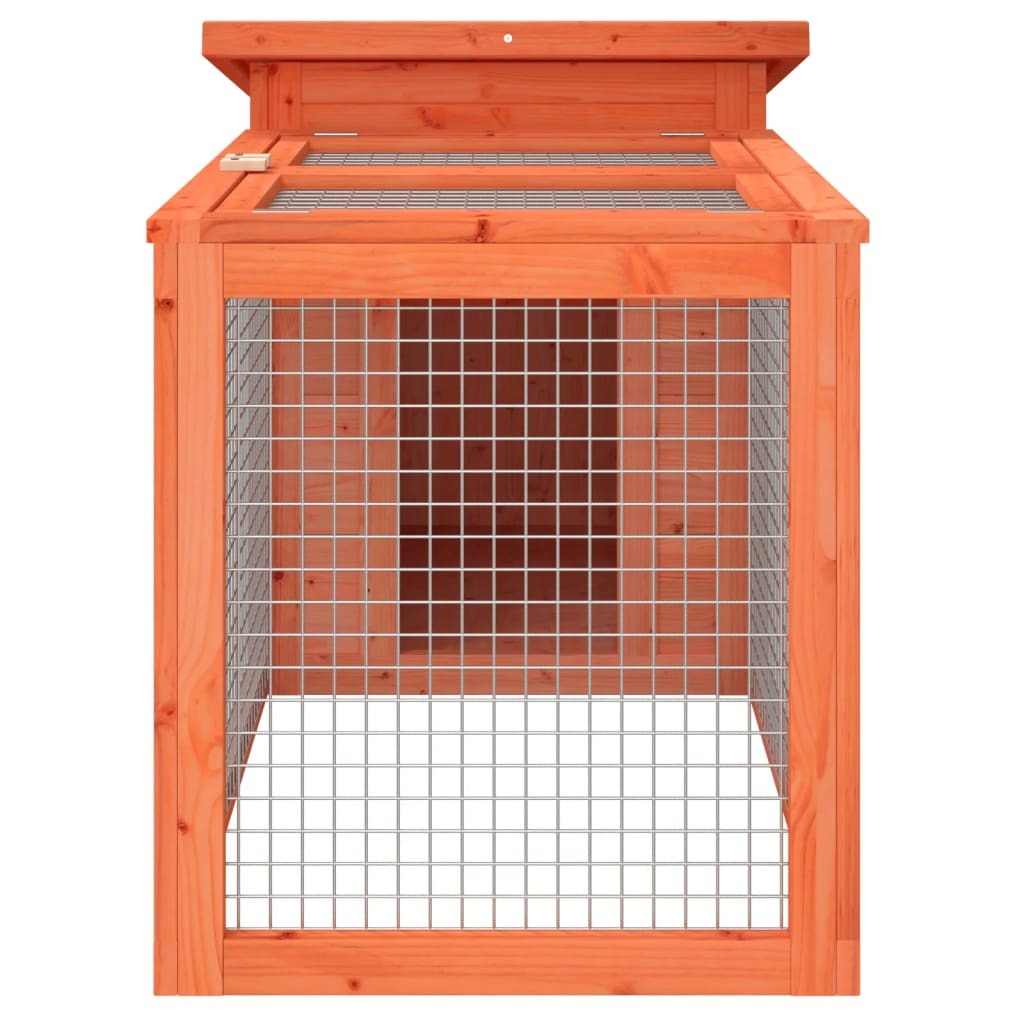 Rabbit Hutch Brown 39.6"x21.3"x21.7" Solid Wood Pine