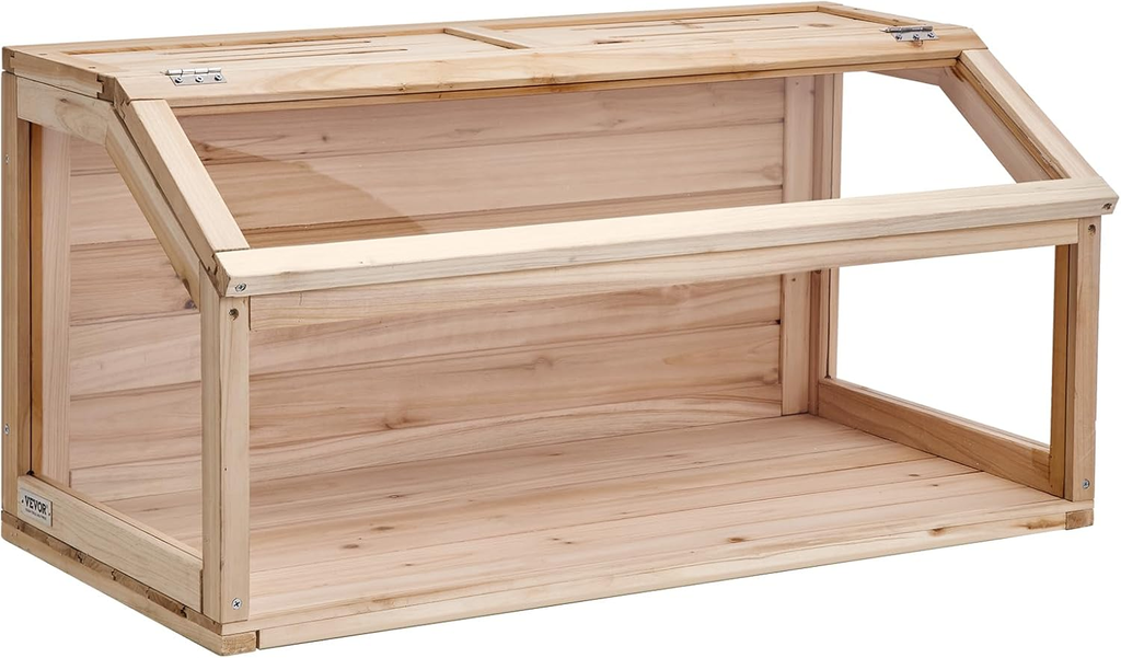 Wooden Hamster Cage, 270º Viewing Hamster Habitat, 32 x 16 x 16 in, Dwarf Hamster Cages with Openable Top, Ventilated Small Animal Cage, Pet Mouse, Gerbils, Rats, Guinea Pigs, Mice