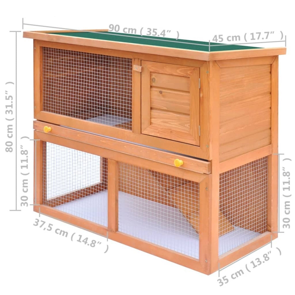 Outdoor Rabbit Hutch Small Pet Cage 1 Door Wood