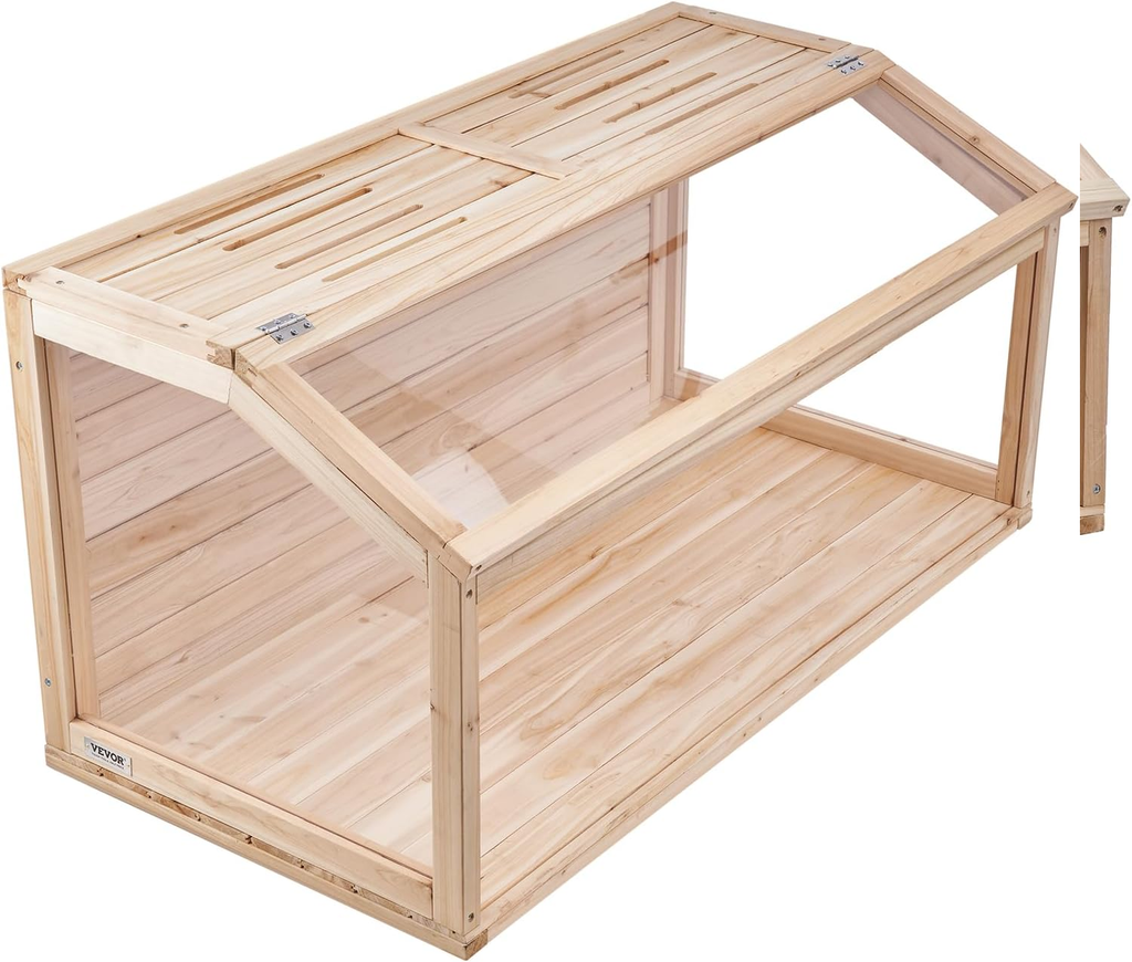 Wooden Hamster Cage, 270º Viewing Hamster Habitat, 32 x 16 x 16 in, Dwarf Hamster Cages with Openable Top, Ventilated Small Animal Cage, Pet Mouse, Gerbils, Rats, Guinea Pigs, Mice