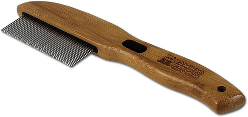 ALCOTT Bamboo Groom Rotating Pin Fine Comb with 41 Rounded Pins