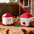 Automatic Chicken Feeder & Waterer Set, 5 Gallon/40 Pounds, Rain Proof Hanging Poultry Feeder with Water Cup No Waste, Automatic Gravity, Avoid Small Animals, Suitable for Chicken, Duck, Turkey