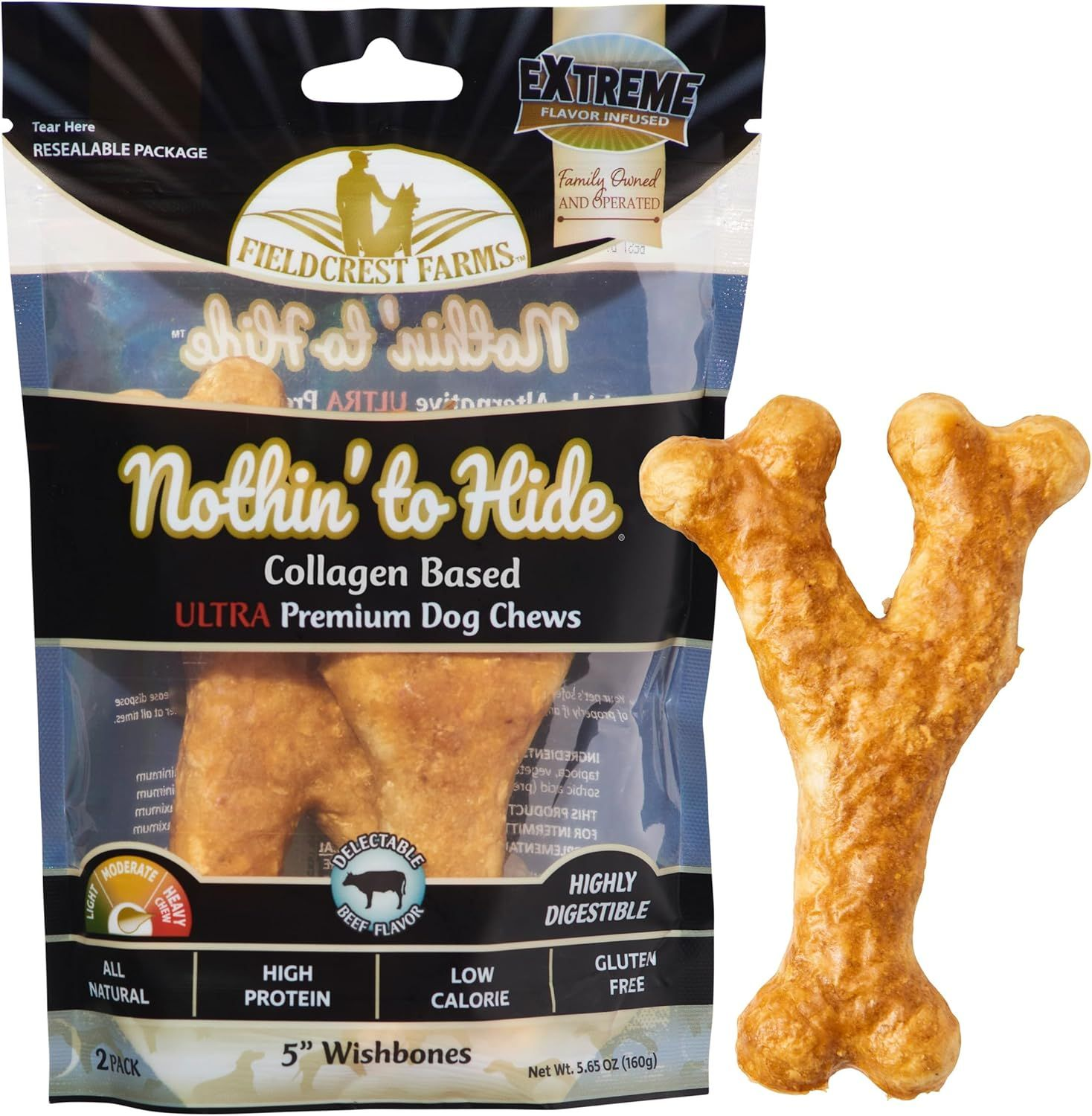 FIELDCREST FARMS Nothin To Hide Ultra Wishbone 5" Beef 2pk
