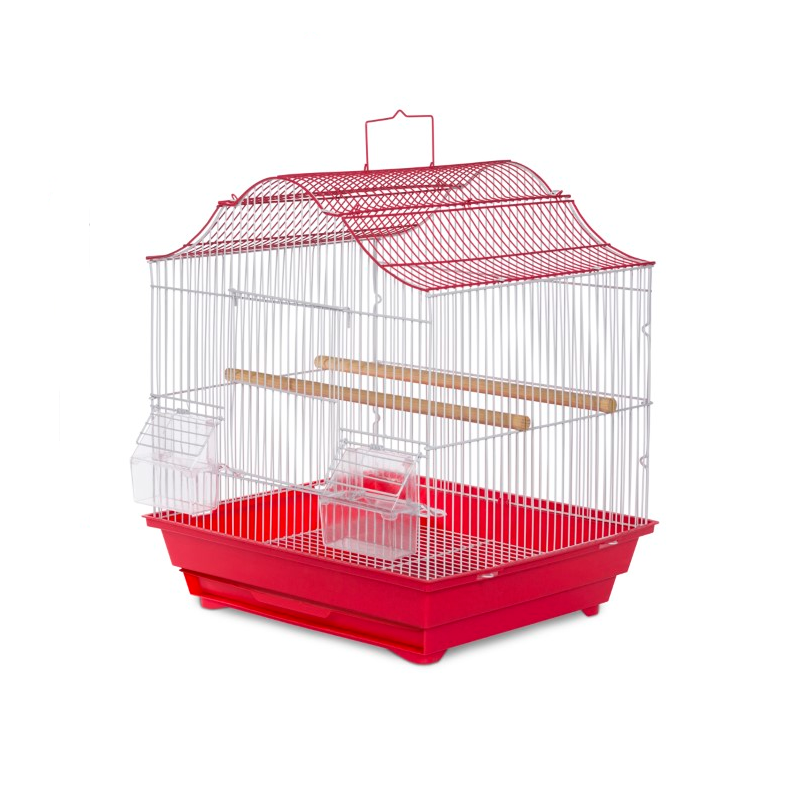 Prevue pet Soho Crown Top Roof Red White for Finch Canary Parakeet Cockatiel Lovebird