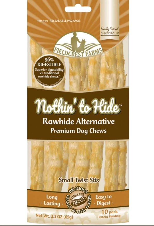 FIELDCREST FARMS Nothin To Hide Small Twist Stix 10pk Peanut Butter