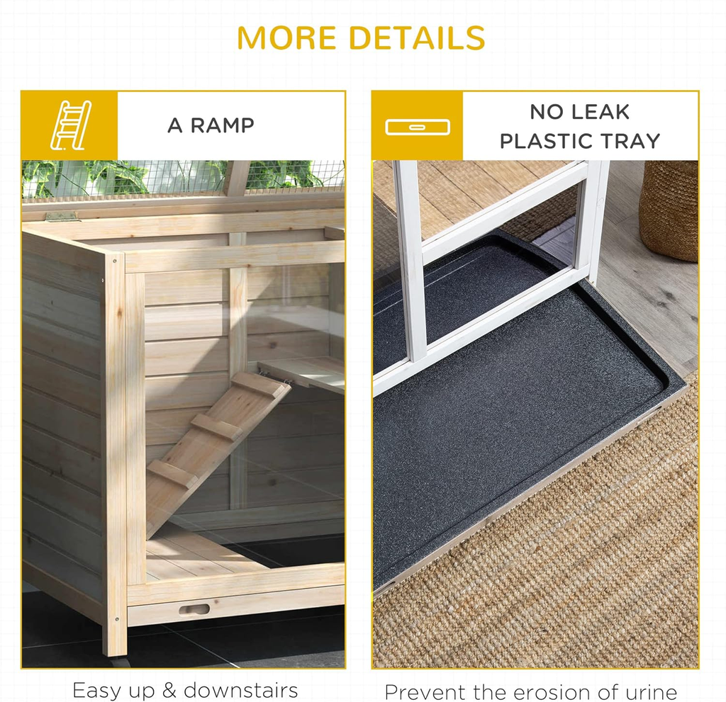 Pet cage /Wood Rabbit Hutch With wheels mobile Plexiglass