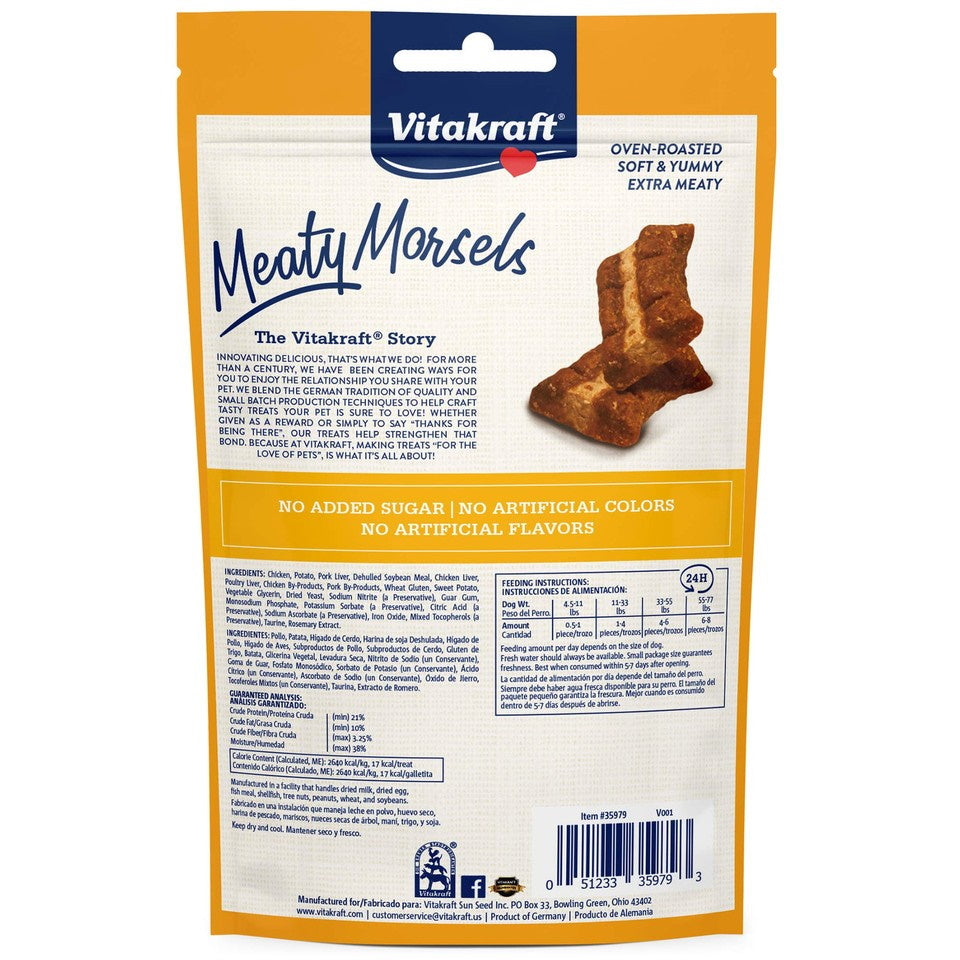Vitakraft Meaty Morsels Mini Chicken Recipe with Sweet Potato Dog Treat 4.2oz