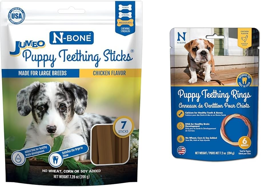 N BONE Puppy Teething Sticks Jumbo Chicken 7 pk