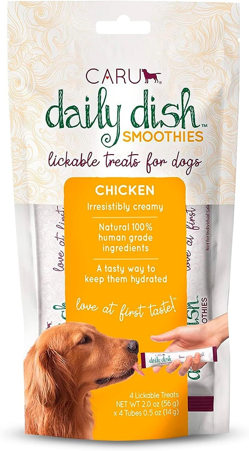CARU Daily Dish Smoothies Lickable Treats for Dogs Chicken 2oz