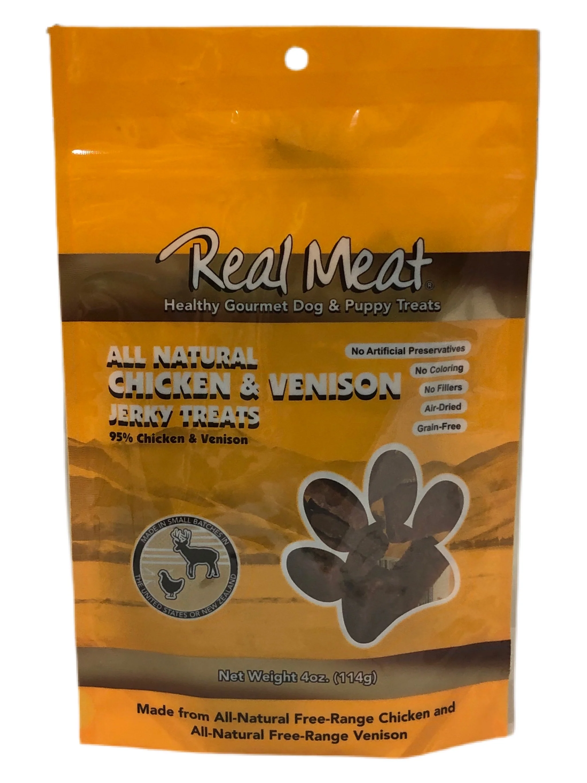 REAL MEAT Treats Chicken Venison 4oz