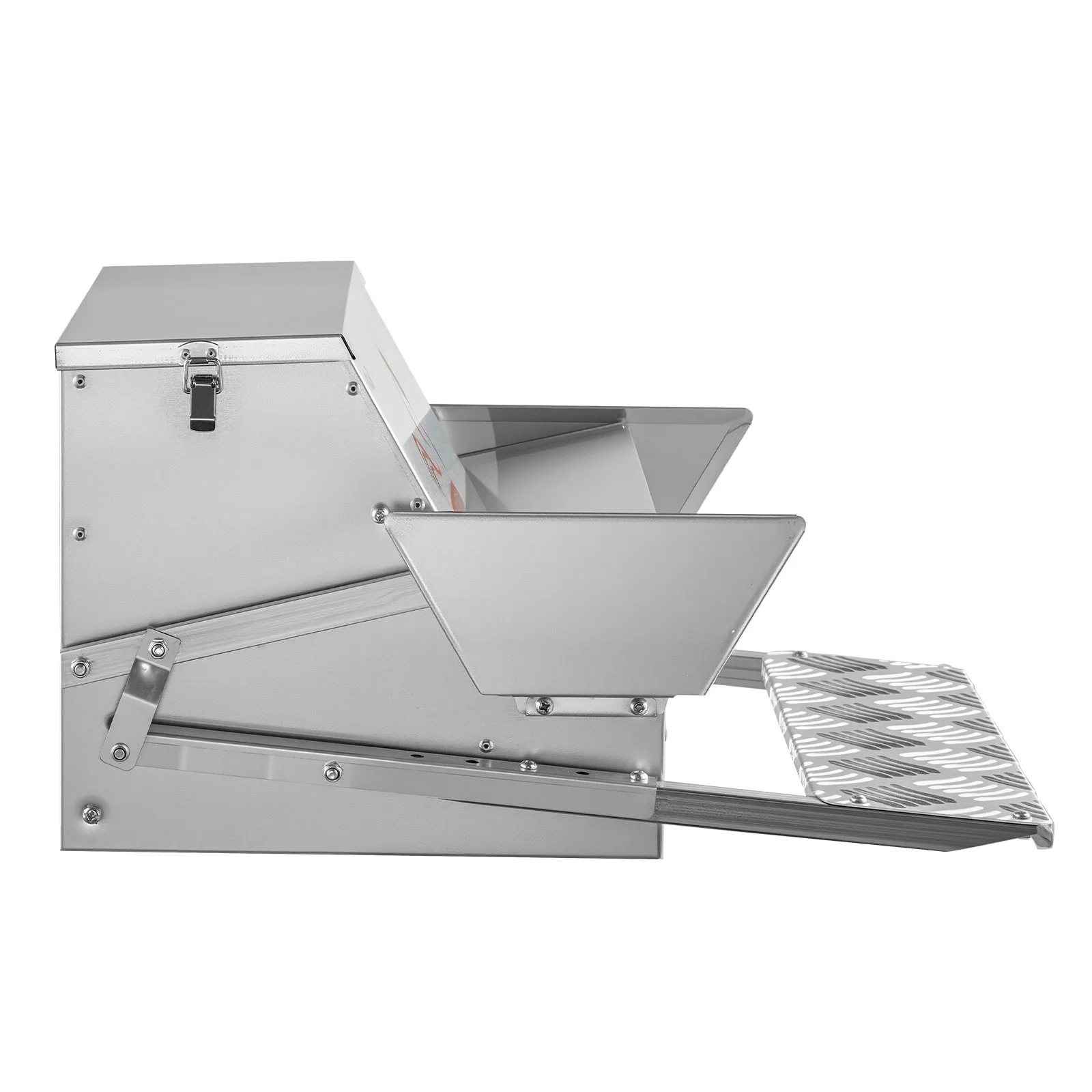 Automatic Chicken Feeder, 40 lbs Capacity, Rainproof Treadle Poultry Feeder with Lockable Lid, No Waste, Galvanized Steel Construction, Outdoor Use, for Chicken, Bantams, Poultry, Pheasants