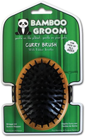 ALCOTT Bamboo Groom Curry Brush w Rubber Bristles