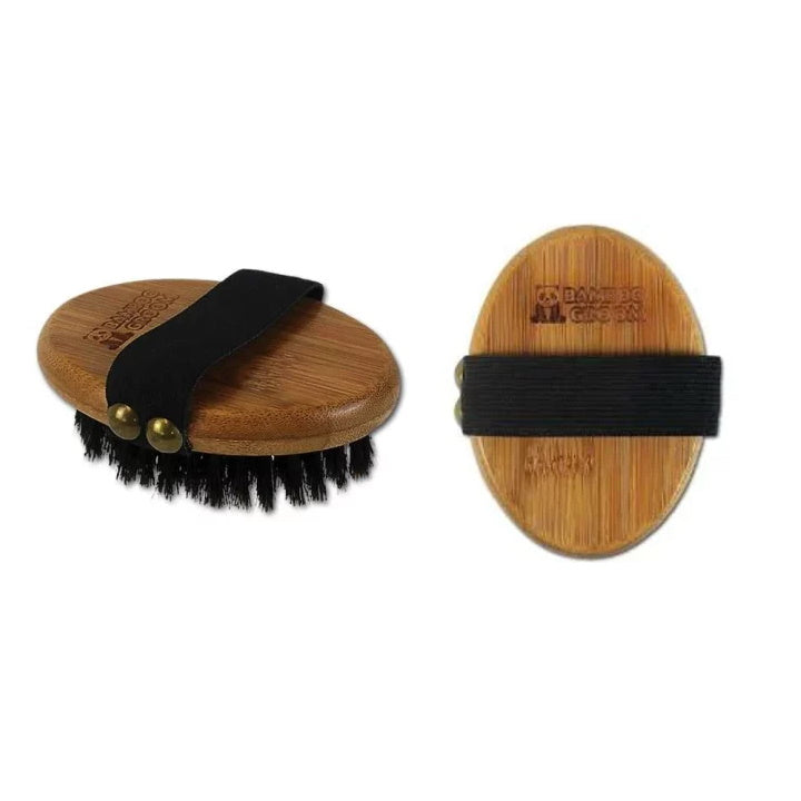 ALCOTT Bamboo Groom Palm Brush w Boar Bristles