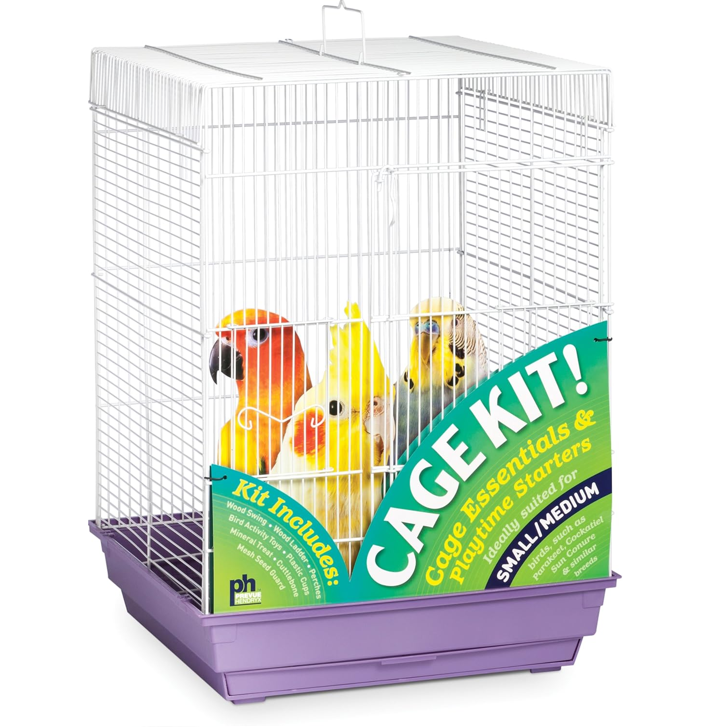 Prevue Pet Square Top Bird Cage Kit Purple 91210