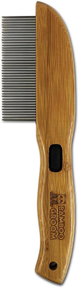 ALCOTT Bamboo Groom Rotating Pin Fine Comb with 41 Rounded Pins