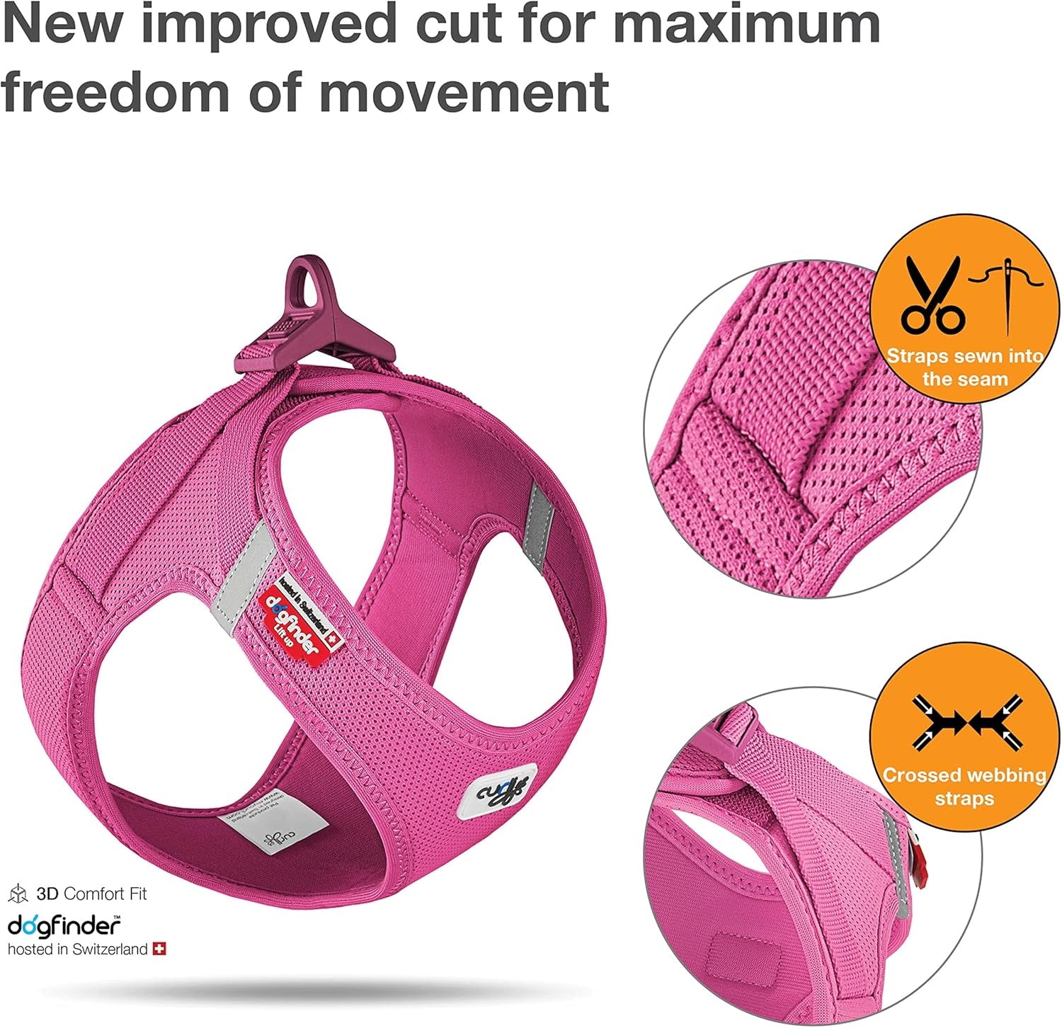 CURLI Vest Harness Fuchsia 3XS