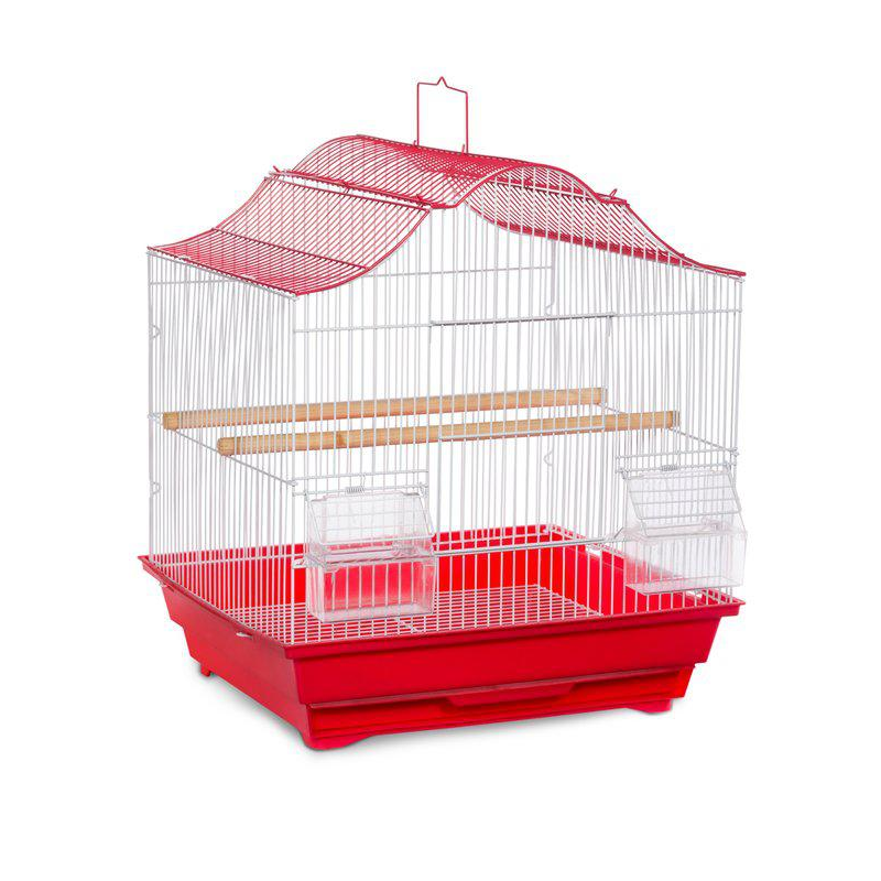 Prevue pet Soho Crown Top Roof Red White for Finch Canary Parakeet Cockatiel Lovebird