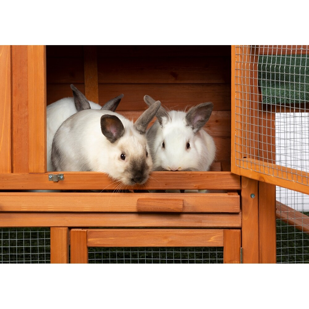 Prevue Pet Rabbit Hutch with Double Run 4600 Fir wood
