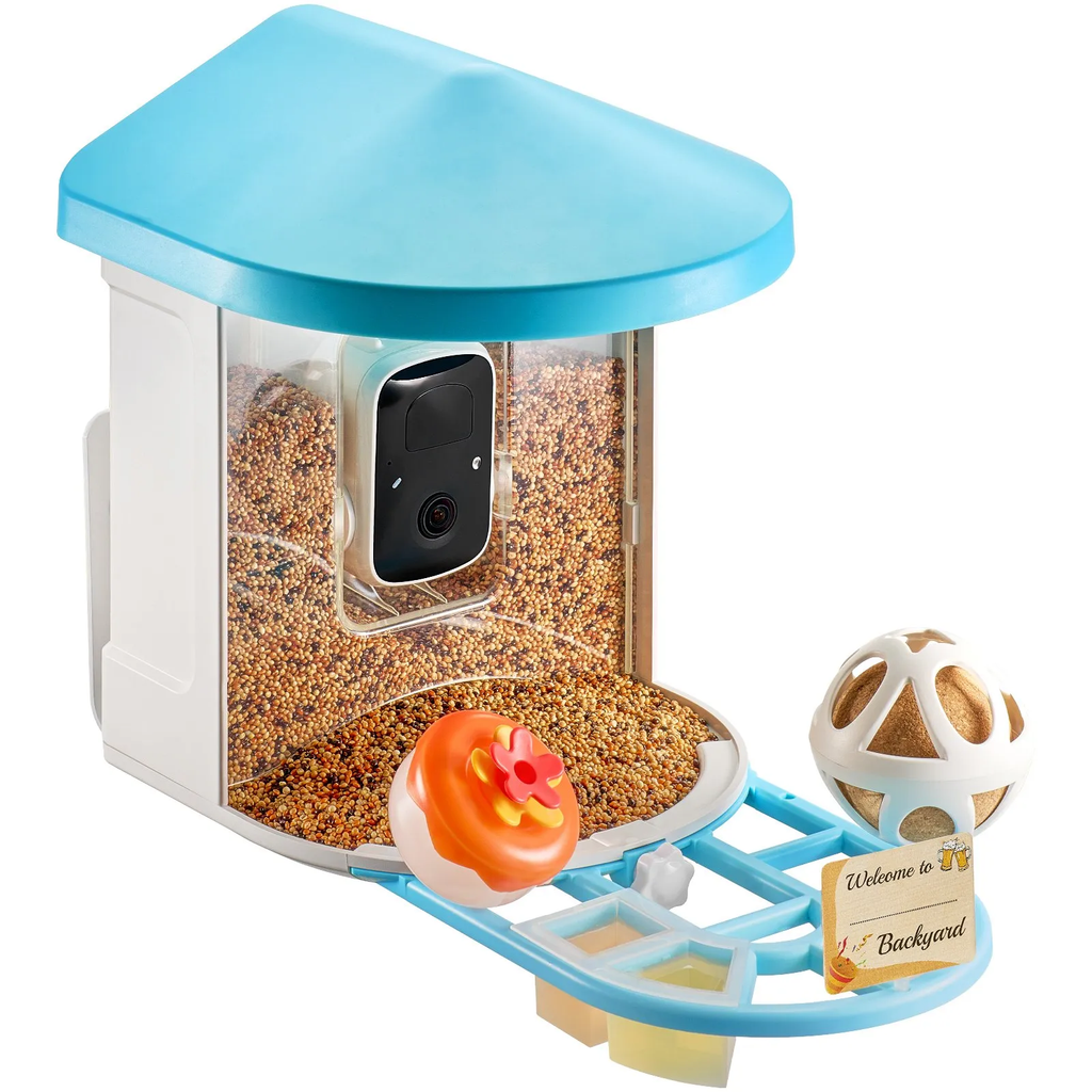 Smart Bird Feeder with Camera, 2K HD AI Identify 10,000+ Bird Species, Solar-Powered Bird Watching Camera with Auto Capture & Instant Notify, Wireless Outdoor Ideal Gift for Bird Lovers (Green)