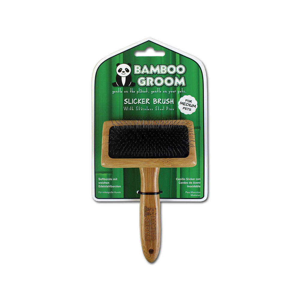 ALCOTT Bamboo Groom Soft Slicker Brush M