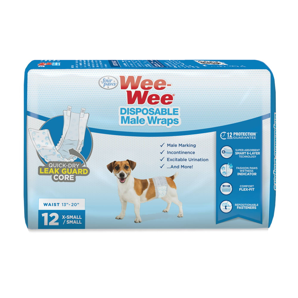 Four Paws Wee Wee Disposable Male Dog Wraps Small dog