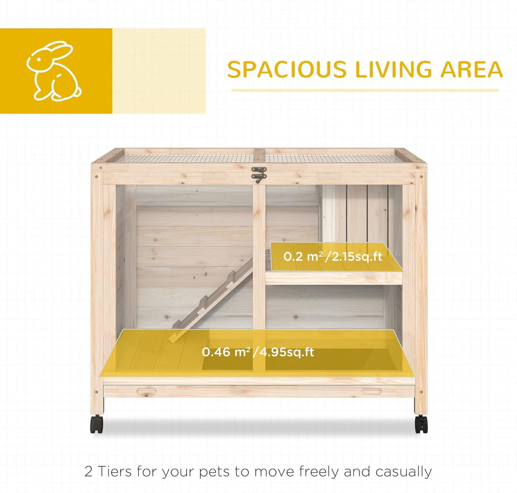 Pet cage /Wood Rabbit Hutch With wheels mobile Plexiglass